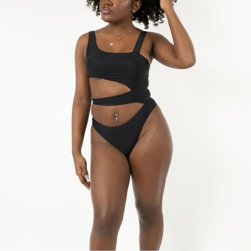 Black Cutout Swimsuit